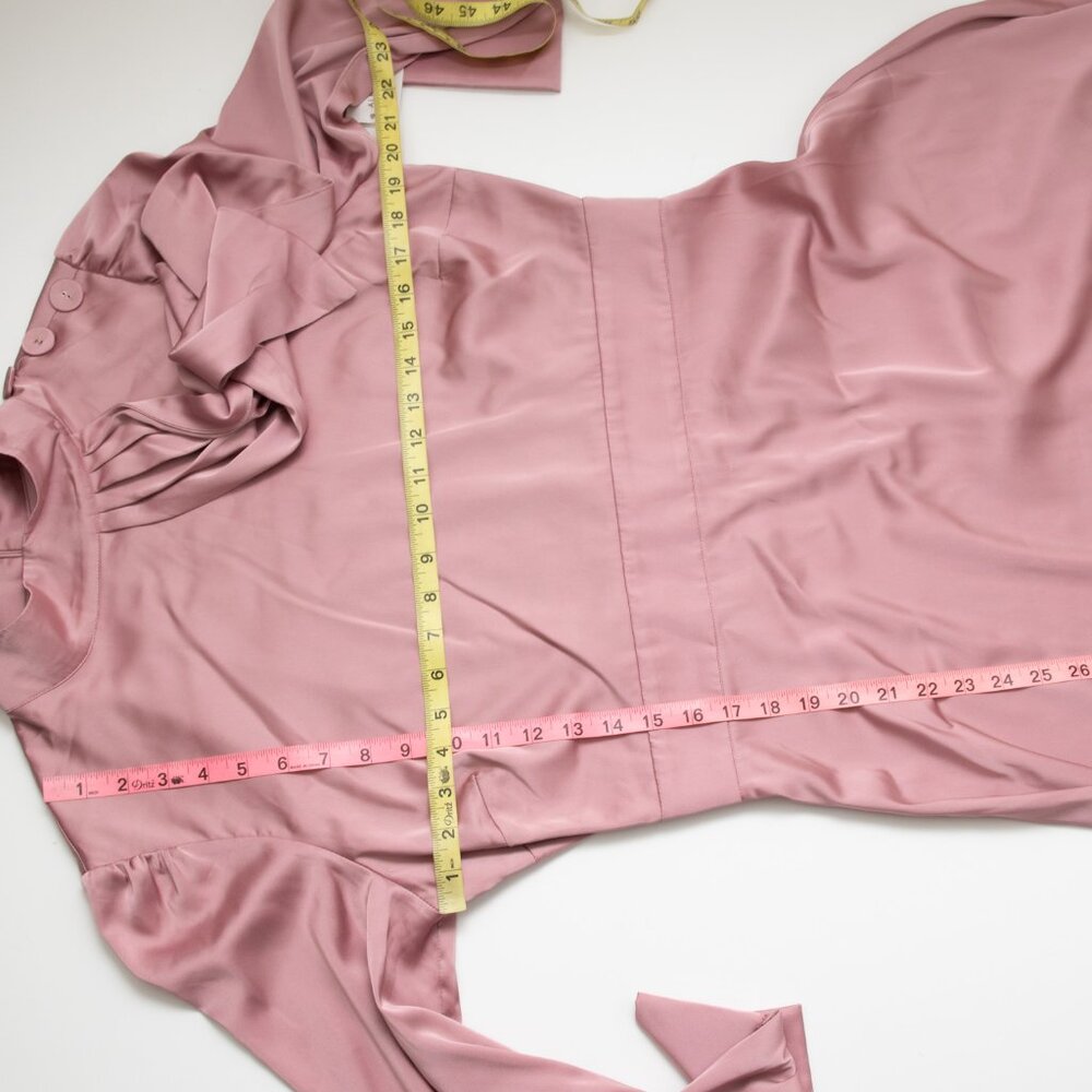 Alexia Admor Brooklyn Dress Mock Neck Midi Fit & Flare Blush Pink Size 12 New - Picture 8 of 10
